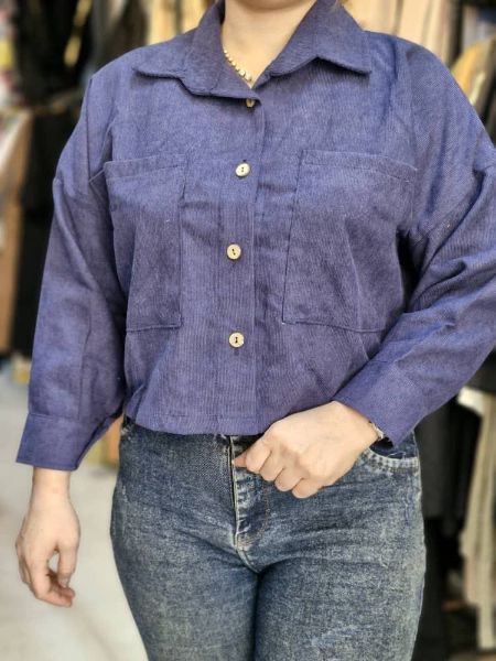 تصویر  شومیز مخمل کبریتی